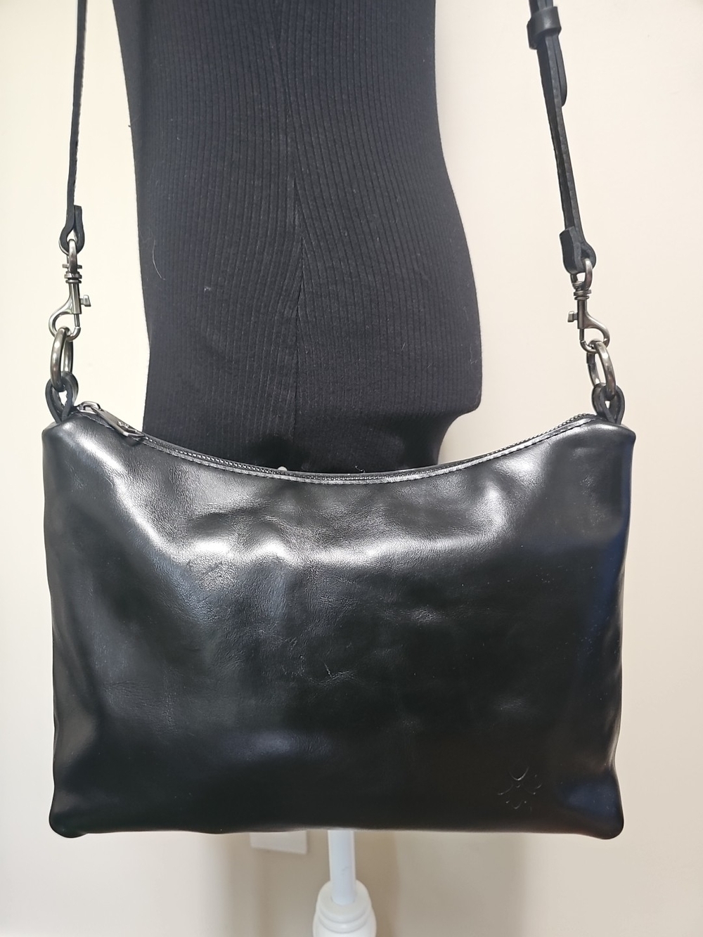 Patricia Nash Black Leather Crossbody Bag